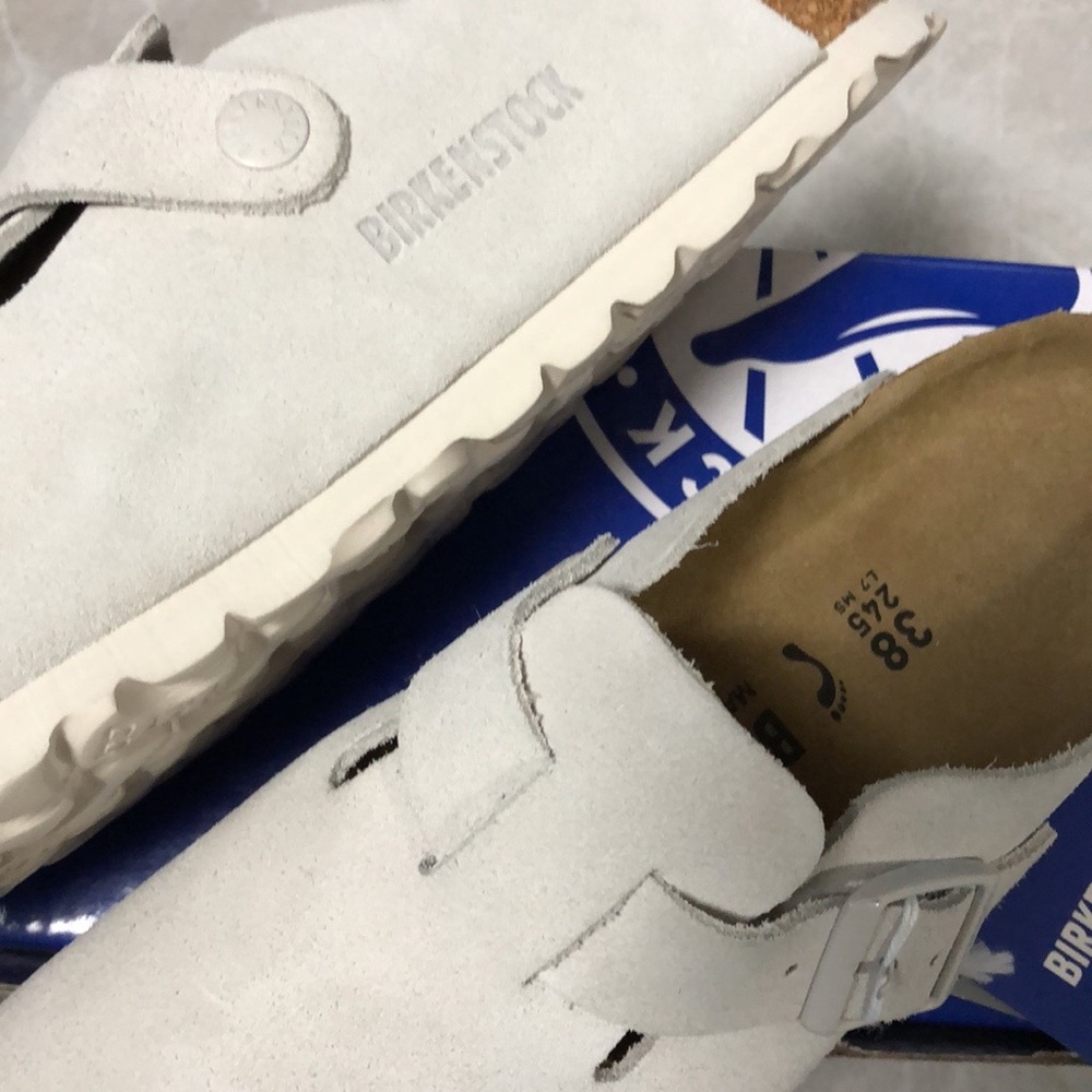 🍭birkenstock Women's White Suede Mules - Picture 5 of 5